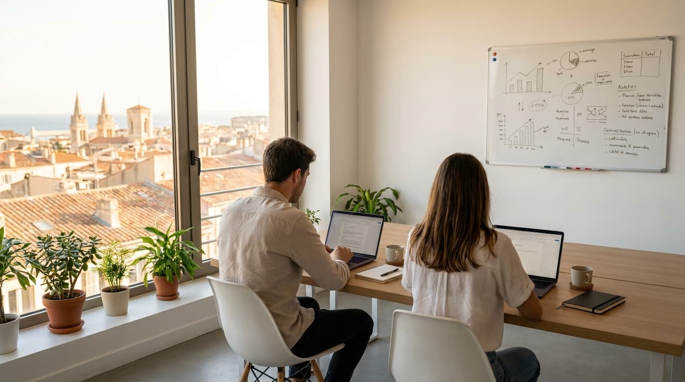 L'équipe Briiz au travail dans son bureau à Marseille